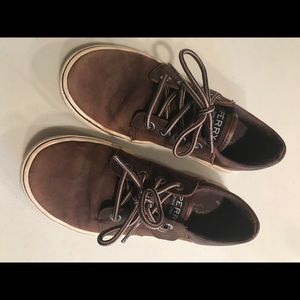Boys Sperry Leather Loafers. Brown, Size 1